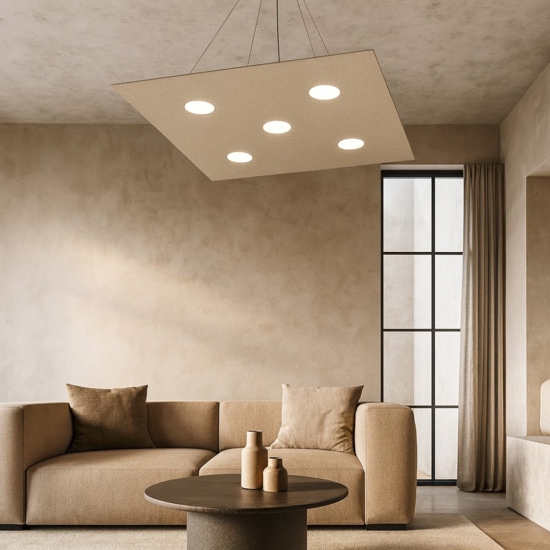 Lampadario particolare quadrato moderno sabbia per soggiorno