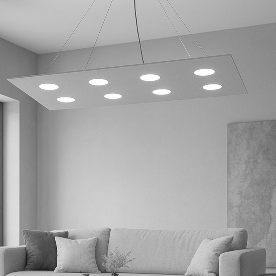 Lampadario design grigio per soggiorno moderno top light area