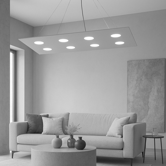 Lampadario design grigio per soggiorno moderno top light area