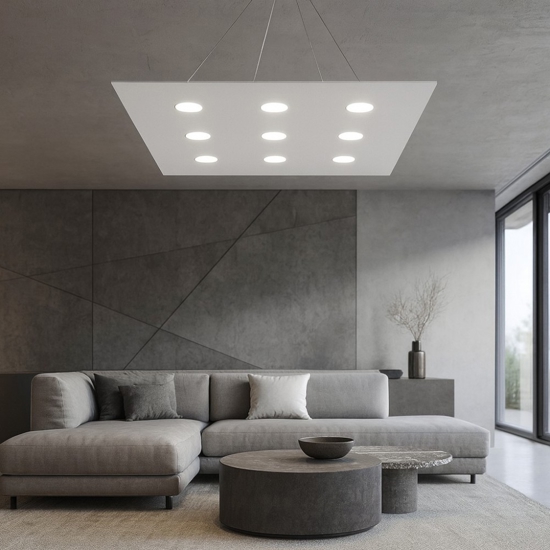 Lampadario moderno grigio per soggiorno toplight area