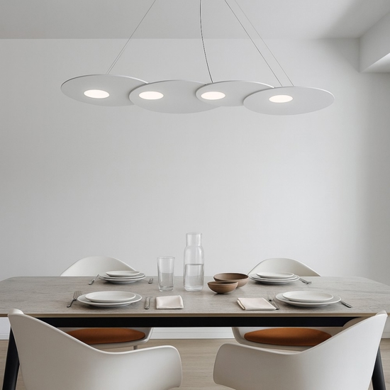 Lampadario design moderno bianco per soggiorno toplight cloud