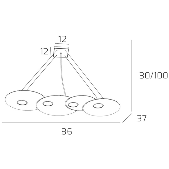 Lampadario design moderno bianco per soggiorno toplight cloud