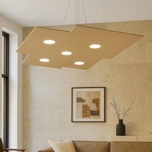 Lampadario squadrato sabbia toplight plate moderno