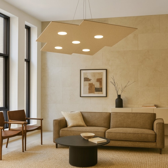 Lampadario squadrato sabbia toplight plate moderno