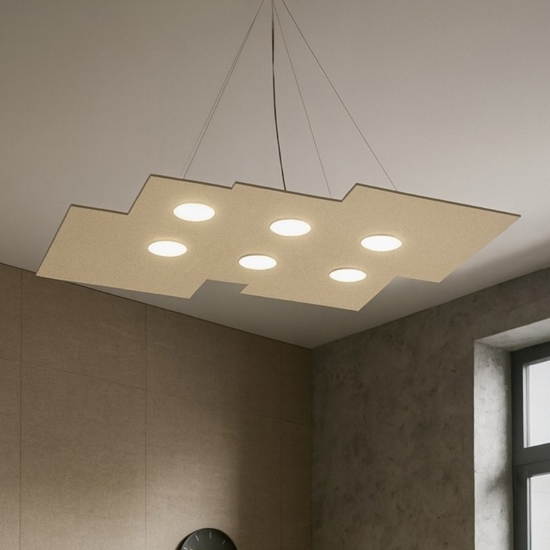 Toplight plate lampadario soggiorno moderno sabbia