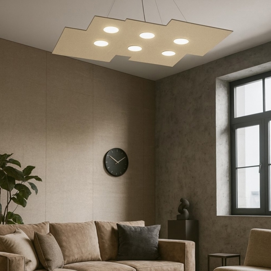 Toplight plate lampadario soggiorno moderno sabbia