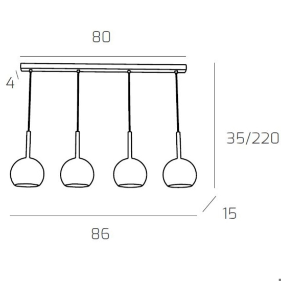 Lampadario moderno per sfere ambra oro cromo trasparente