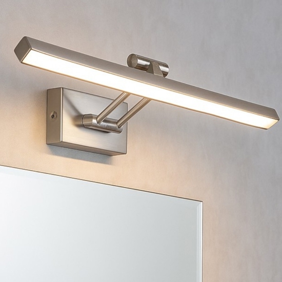 Applique per specchio da bagno led 12w 3000k nickel orientabile