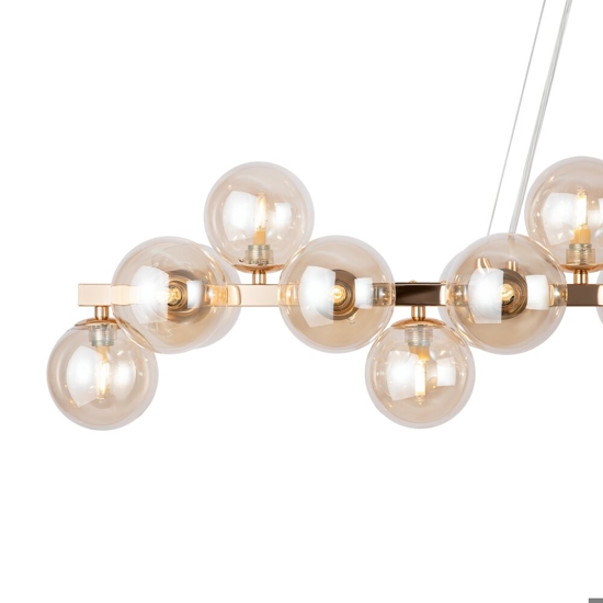 Maytoni lampadario dallas per soggiorno oro sfere di vetro ambra