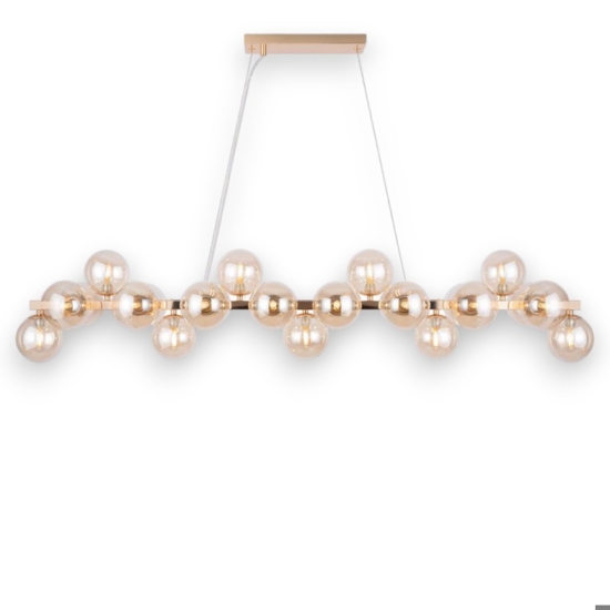 Maytoni lampadario dallas per soggiorno oro sfere di vetro ambra