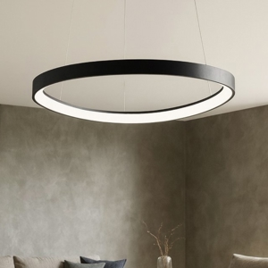 Lampadario nero moderno led 48w 3000k 4000k dimmerabile vivida lifering