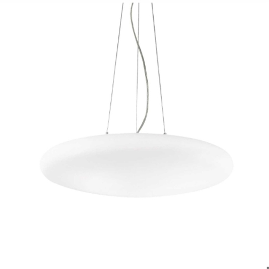 Smarties sp5 d60 lampadario moderno vetro bianco ideal lux