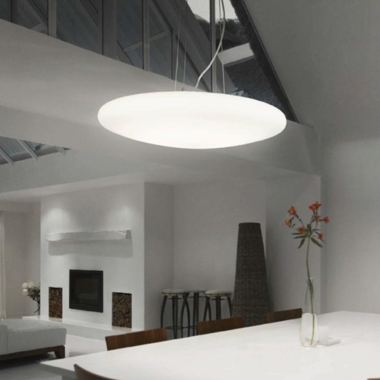 Smarties sp5 d60 lampadario moderno vetro bianco ideal lux