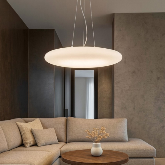 Smarties sp5 d60 lampadario moderno vetro bianco ideal lux
