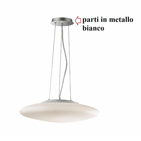 Smarties sp5 d60 lampadario moderno vetro bianco ideal lux
