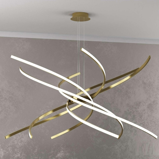 Top light tornado lampadario led 69w 3000k oro brunito