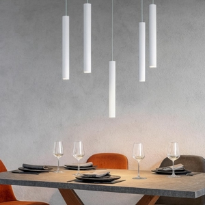 Lampadario pendenti con decentramento cilindri grigio top light