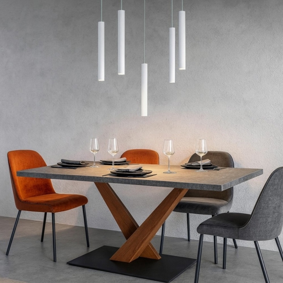 Lampadario pendenti con decentramento cilindri grigio top light