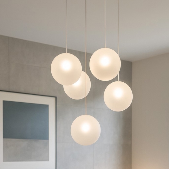 Toplight lampadario moderno per soggiorno vetri bianchi