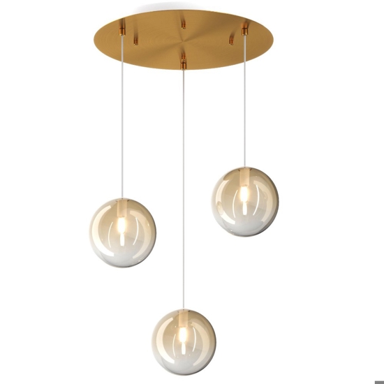 Toplight lampadario moderno vetri sfere ambra