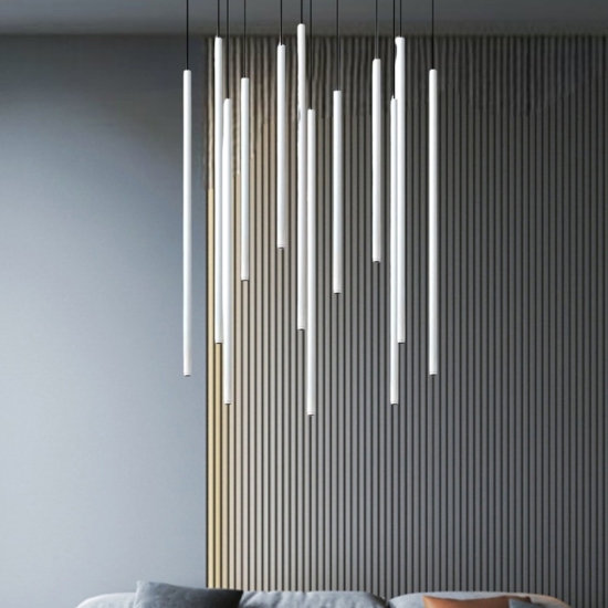 Ideal lux filo sp12 lampadario led design moderno bianco 19w 3000k
