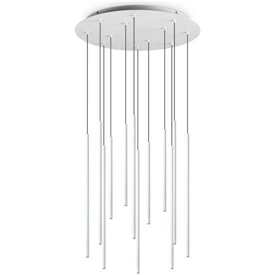 Ideal lux filo sp12 lampadario led design moderno bianco 19w 3000k