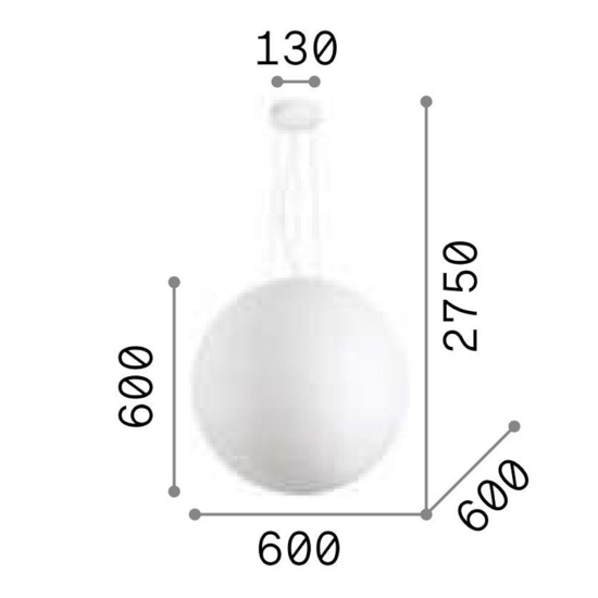 Carta sp1 d60 lampadario moderno sfera bianca effetto carta ideal lux