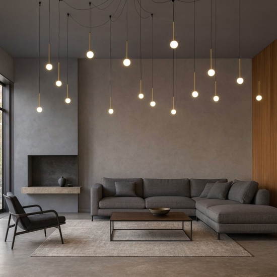 Ideal lux lucciola lampadario ragno sp16 led 16w 3000k nero