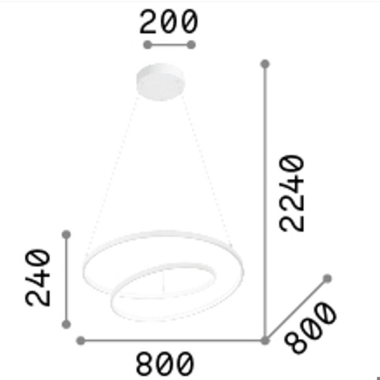 Ideal lux oz sp d80 dali push bianco lampadario led 55w 3000k