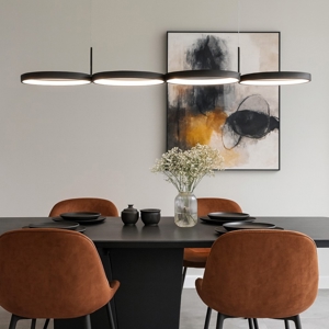 Visualizza i dettagli per Lampadario led per soggiorno moderno nero design cerchi Lampadario led per soggiorno moderno nero design cerchi