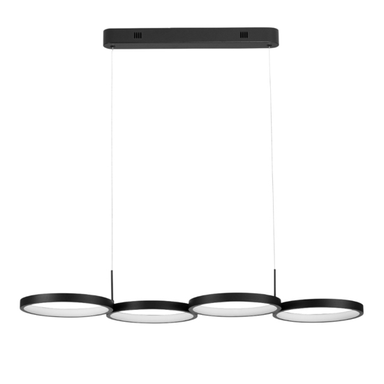 Lampadario led per soggiorno moderno nero design cerchi