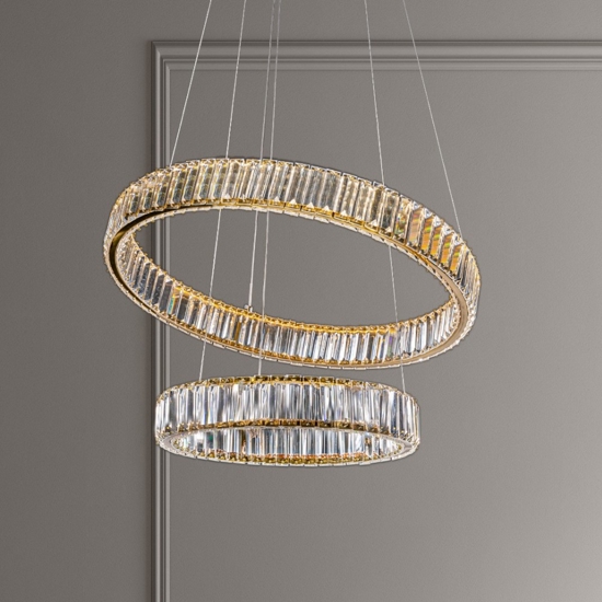 Lampadario di vetro cerchi led per soggiorno contemporaneo Lampadario di vetro cerchi led per soggiorno contemporaneo