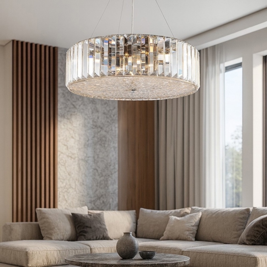 Lampadario di cristallo recinto maytoni vetro trasparente per soggiorno
