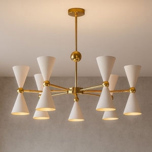 Lampadario vesper moderno per salotto oro bianco maytoni