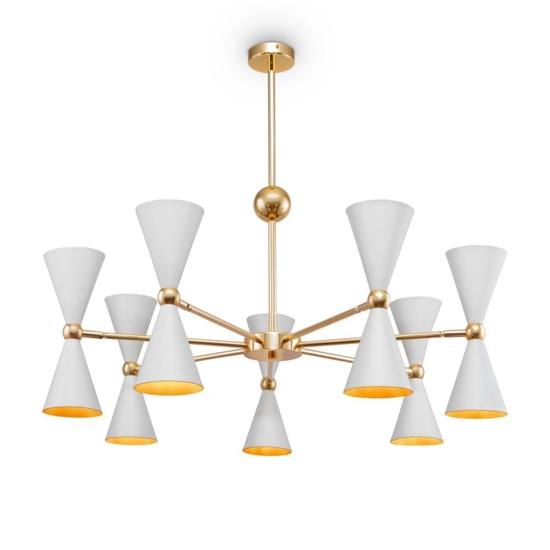 Lampadario vesper moderno per salotto oro bianco maytoni