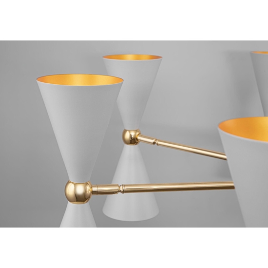 Lampadario vesper moderno per salotto oro bianco maytoni