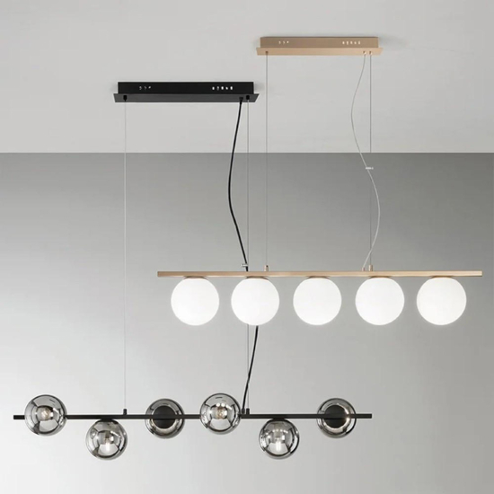 Ondaluce so monile lampadario oro sfere vetro moderno