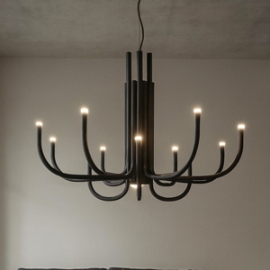 Ondaluce so nouveau nero lampadario led moderno