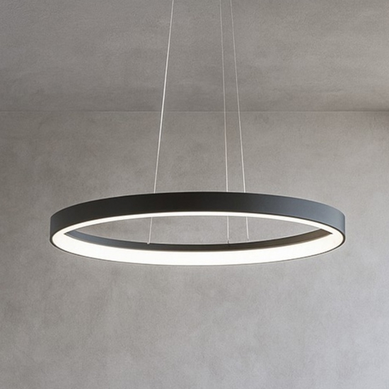 Vivida lifering-o nero lampadario ovale led 40w 3000k 4000k