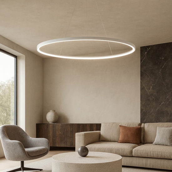 Lampadario ovale titanio led 80w 3000k 4000k vivida lifering-o
