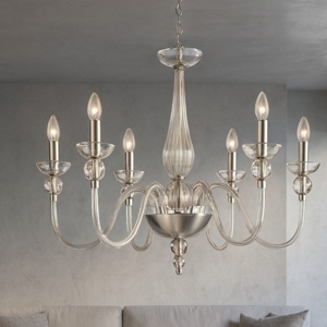 Doge sp6 lampadario 6 bracci cristallo trasparente ideal lux