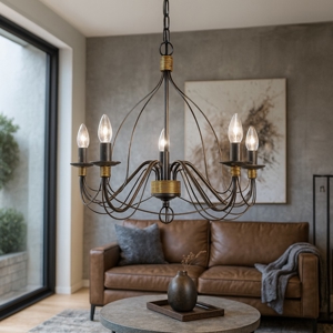 Visualizza i dettagli per Corte sp5 lampadario 5 luci ferro battuto ruggine ideal lux Corte sp5 lampadario 5 luci ferro battuto ruggine ideal lux