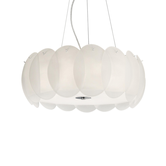 Ovalino sp8 ideal lux lampadario moderno particolare vetri satinati