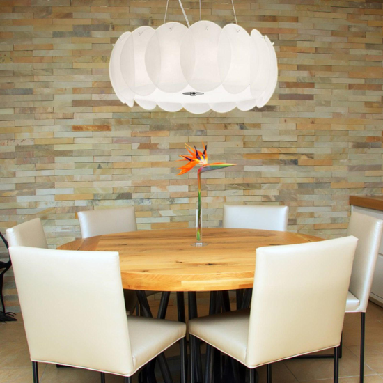 Ovalino sp8 ideal lux lampadario moderno particolare vetri satinati