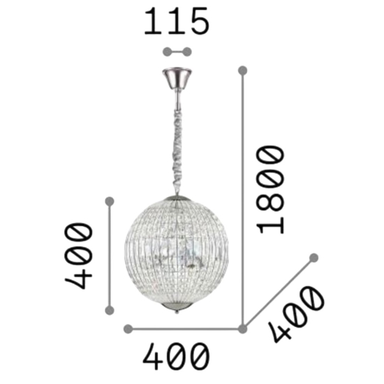 Luxor sp6 ideal lux lampadario di cristallo per ingresso sfera Luxor sp6 ideal lux lampadario di cristallo per ingresso sfera