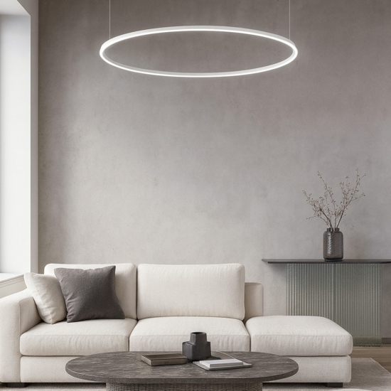 Oracle slim sp d150 round ideal lux lampadario bianco led 89w 3000k