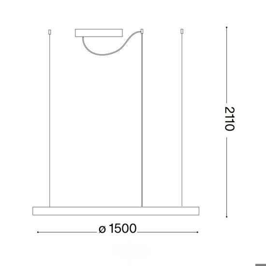 Oracle slim sp d150 round ideal lux lampadario bianco led 89w 3000k