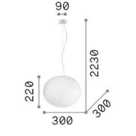 Cotton sp1 d30 ideal lux lampadario particolare moderno vetro bianco