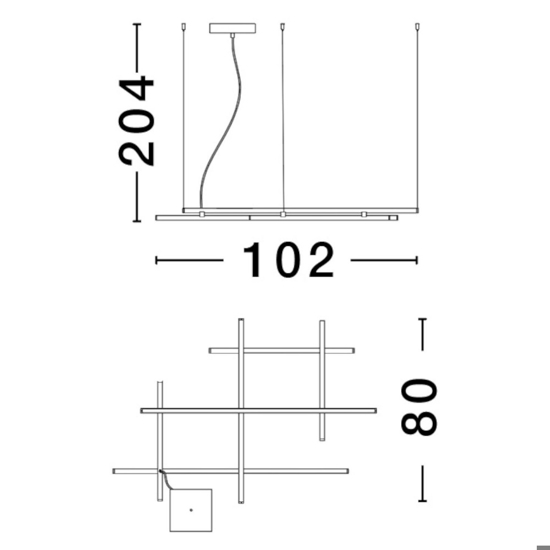 Lampadario geometrica nera moderna per soggiorno