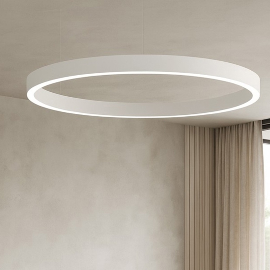 Lampadario cerchio bianco 80cm led 50w 2700k a 6000k dimmerabile